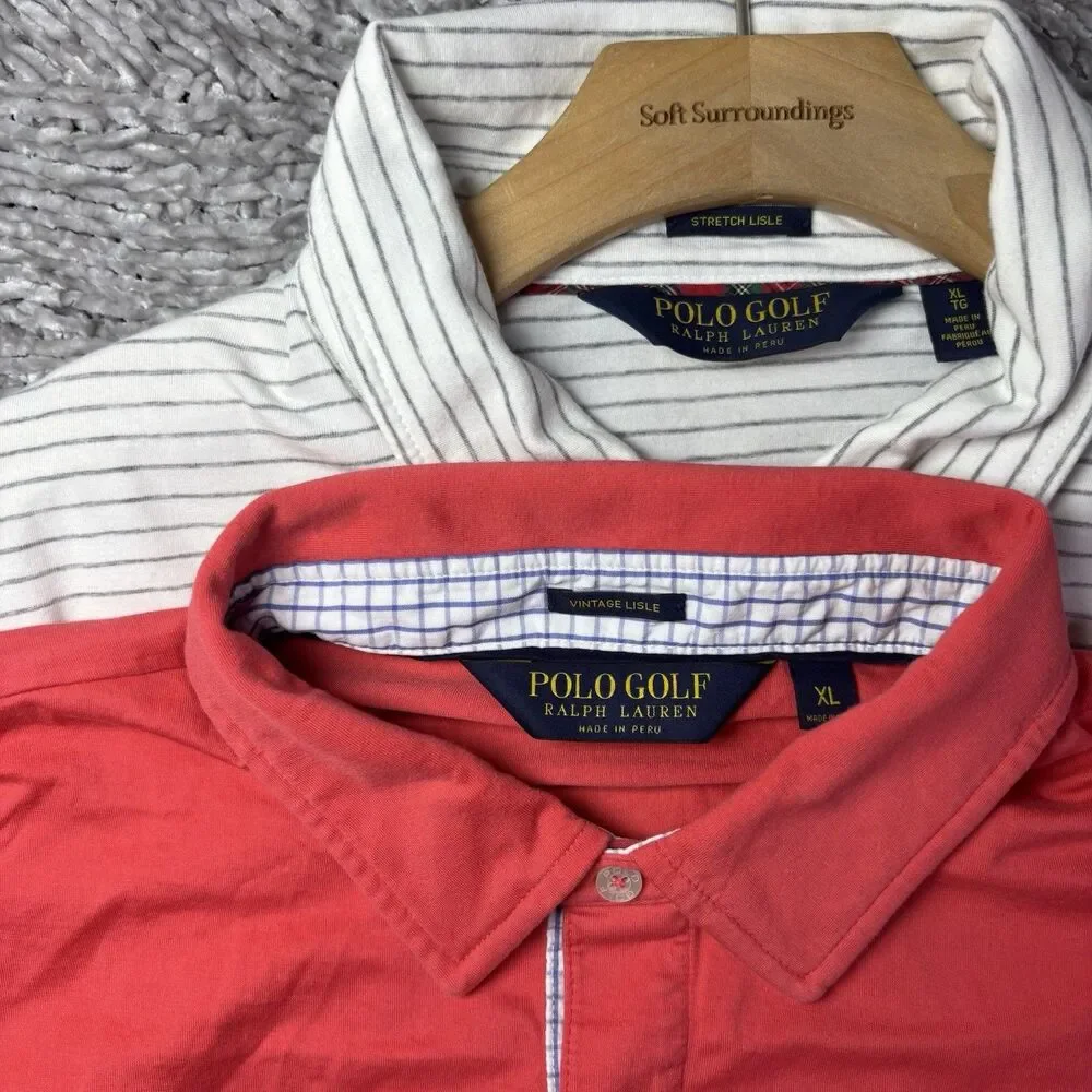 Polo Golf Ralph Lauren Stretch Lisle Polo Shirt Lot Of 2 Mens XL Short Sleeve